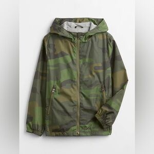 GAP Kids Boys Camouflage Hooded Windbreaker Jacket